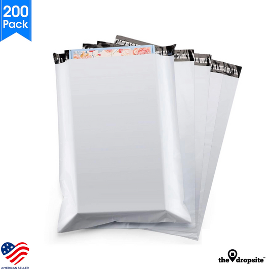 Poly Mailers 200 Pack Self Sealing Waterproof Shipping Envelopes - White 10x13