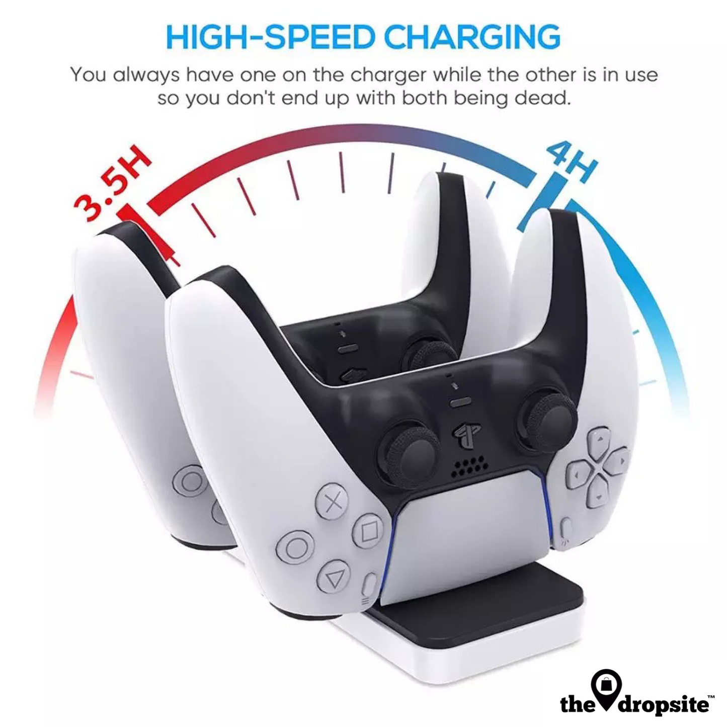 PS5 Controller Charger, DualSense PlayStation 5 Controller Charging Station Dock