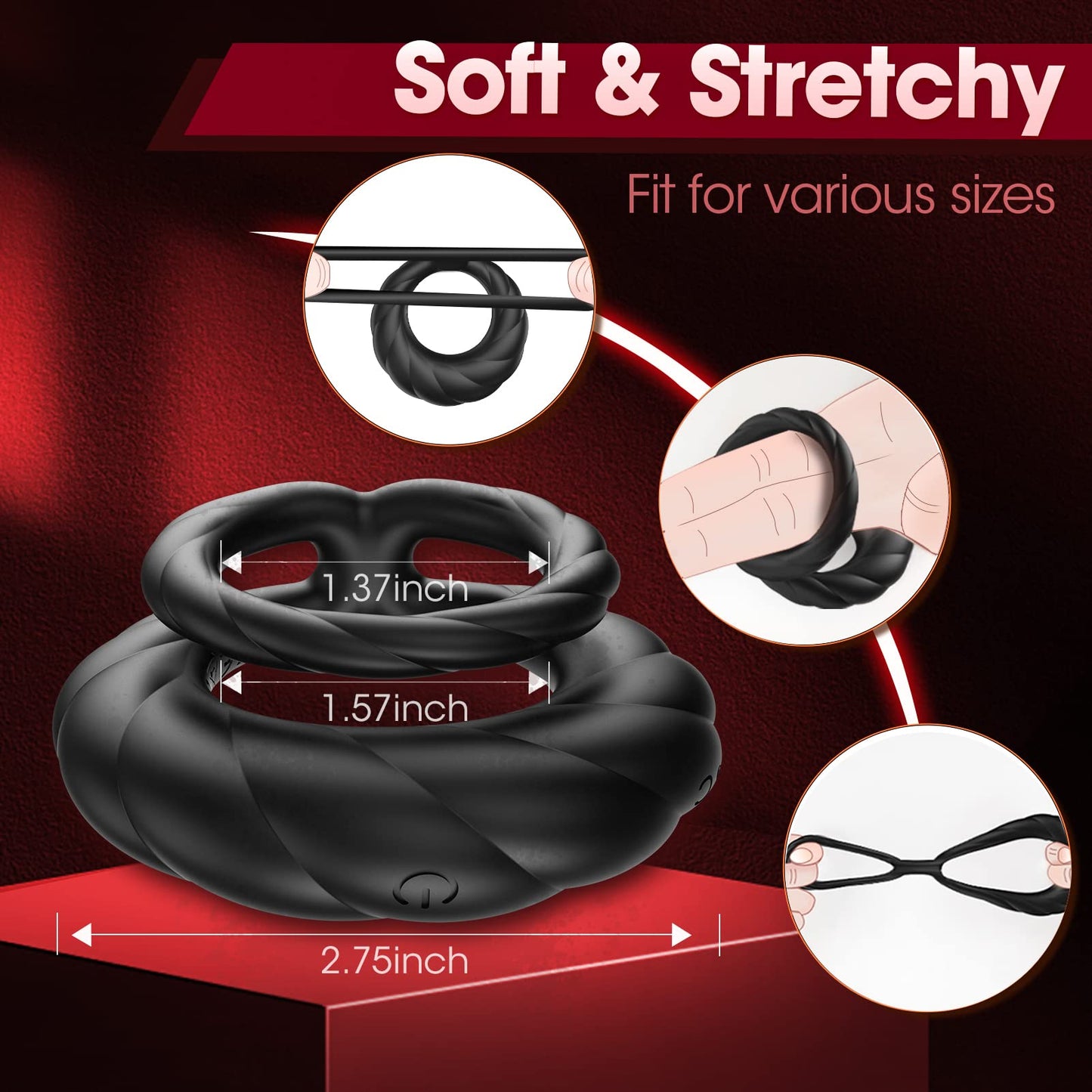 Adult Vibrating Cock Ring - Rechargeable