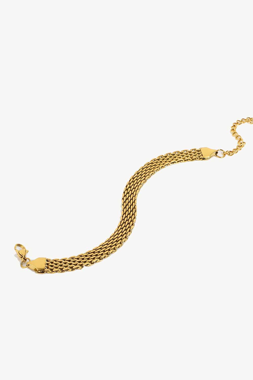 Gold-Plated Wide Chain Bracelet 18K