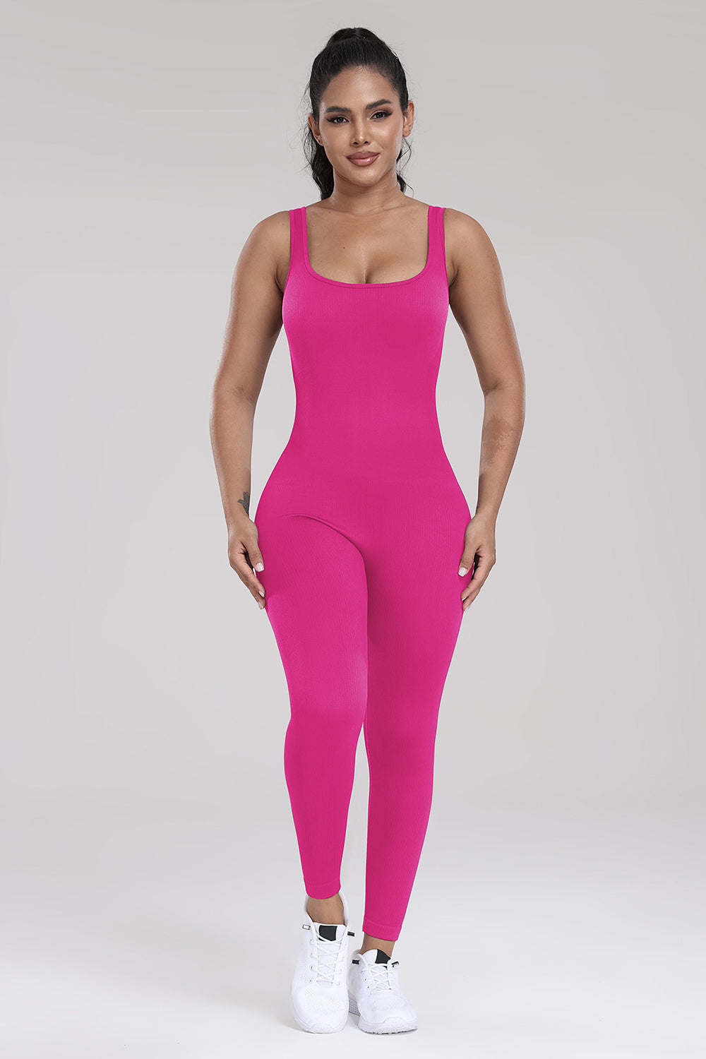 Wide Strap Sleeveless Active Jumpsuit