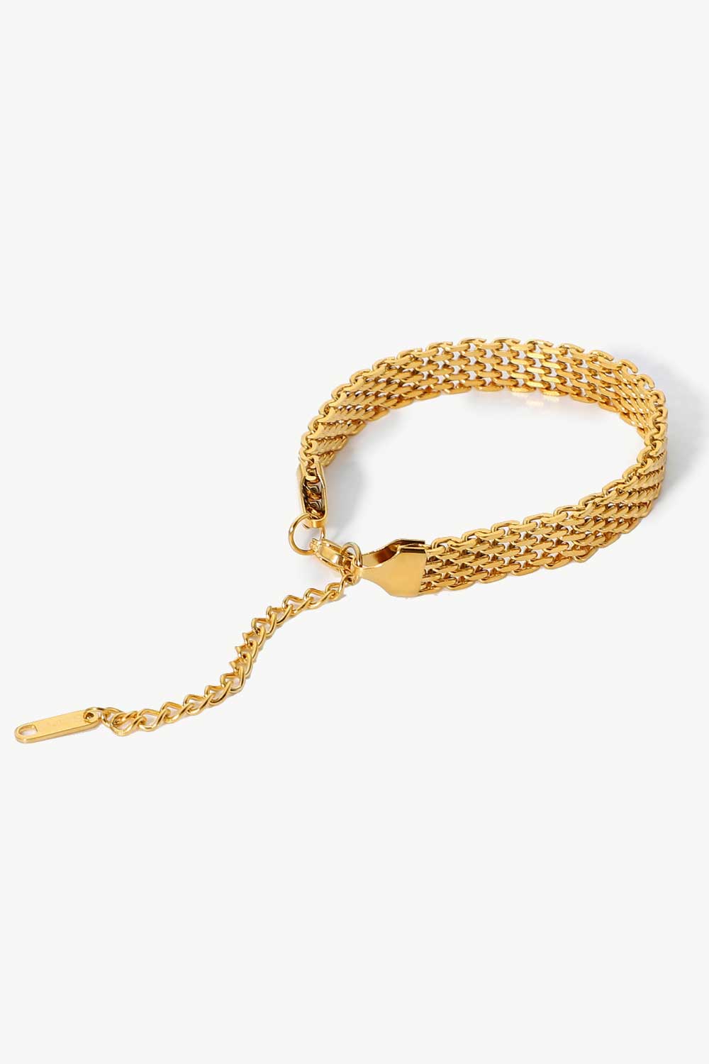 Gold-Plated Wide Chain Bracelet 18K