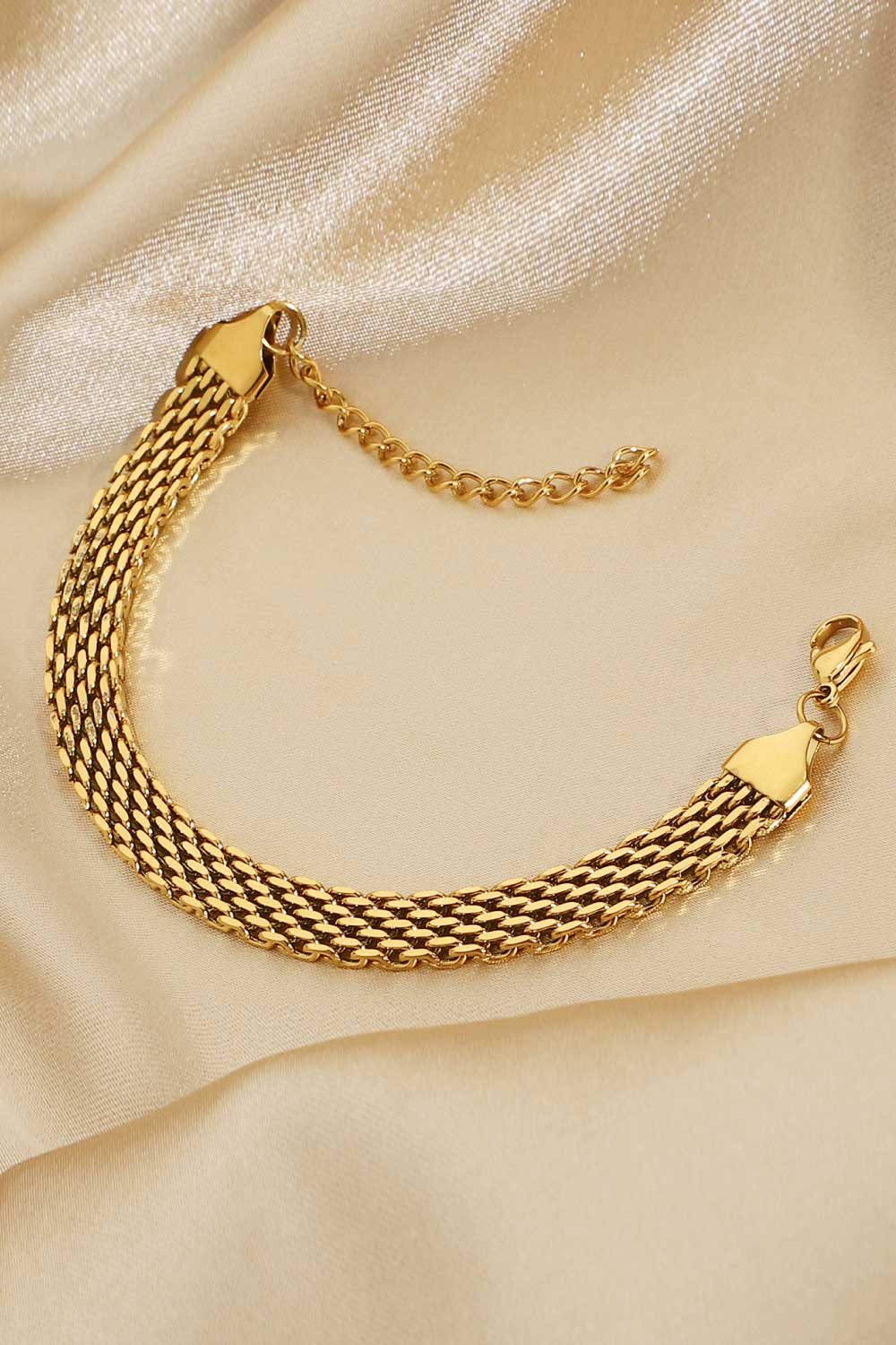 Gold-Plated Wide Chain Bracelet 18K