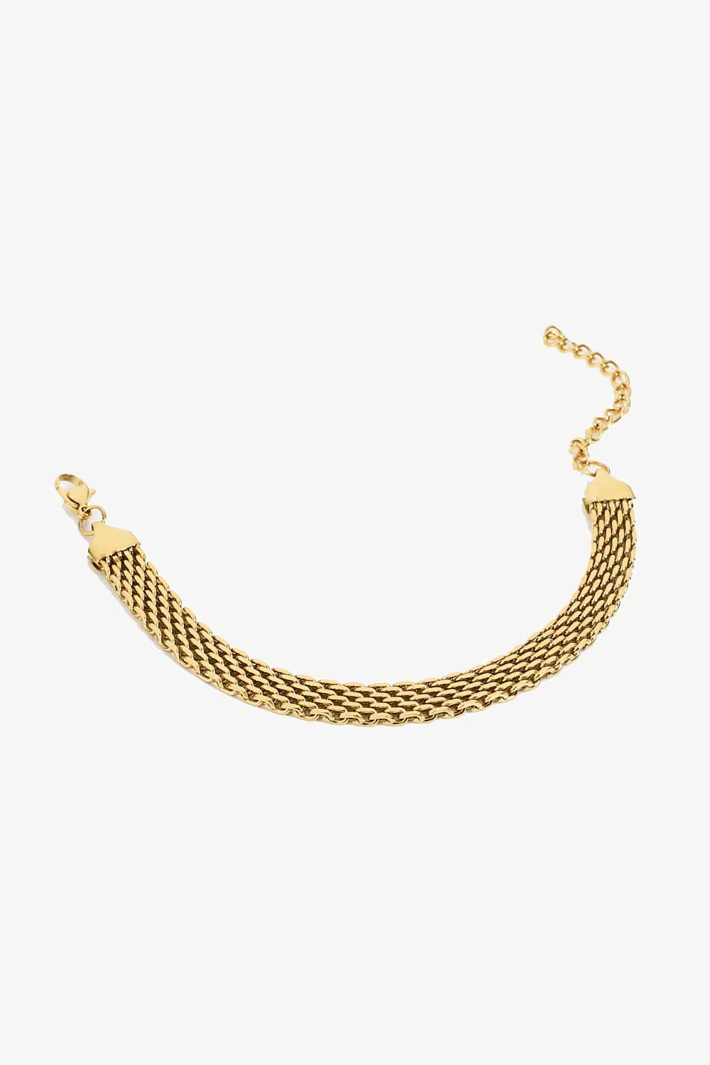 Gold-Plated Wide Chain Bracelet 18K