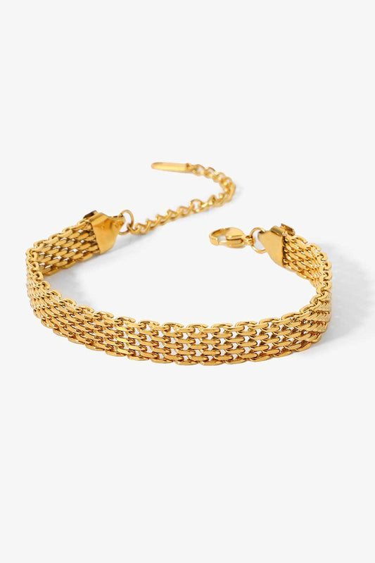 Gold-Plated Wide Chain Bracelet 18K