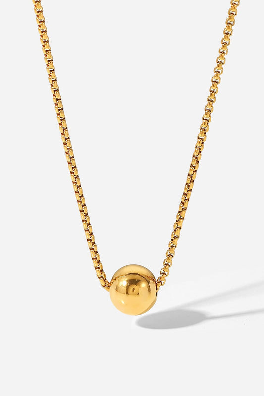 Gold-Plated Round Shape Pendant Necklace 18K